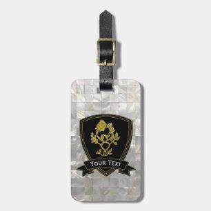 Rosen-und Distel-Perlmutt-Muster Gepäckanhänger