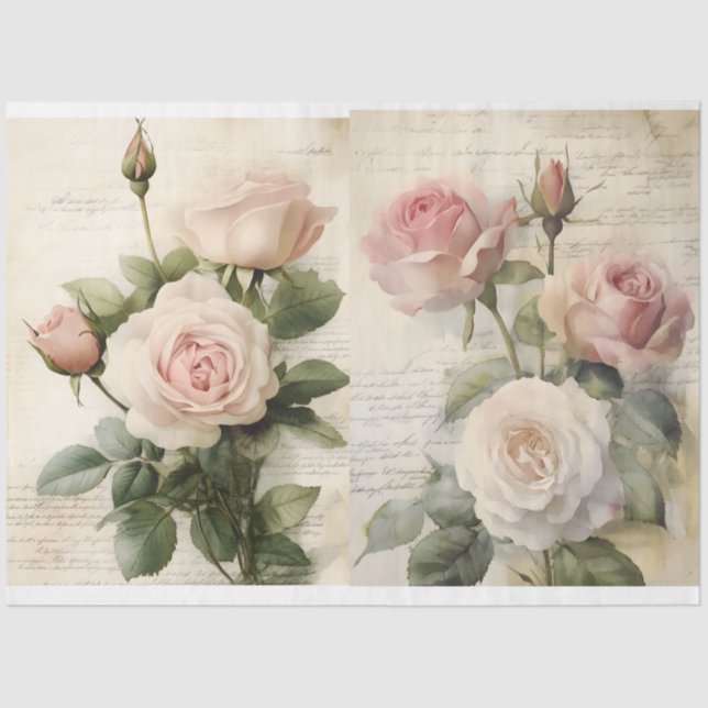 Rosen und Ephemera Seidenpapier (Vorderseite)