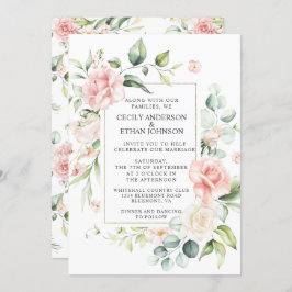 Rosen und Eukalyptus-Blumenzwiebeln Einladung