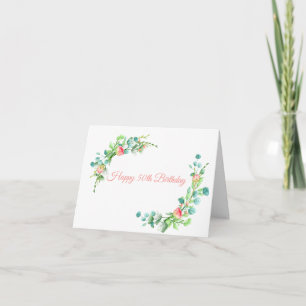 Rosen und Eukalyptus-Milestone Geburtstag Karte