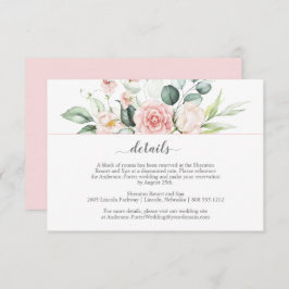 Rosen und Eukalyptus-Umschließungskarten, rot/rosa Begleitkarte