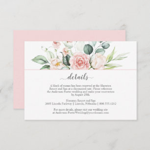 Rosen und Eukalyptus-Umschließungskarten, rot/rosa Begleitkarte