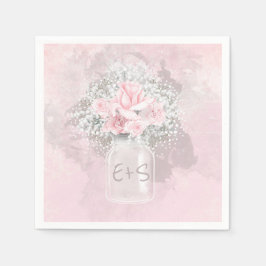 Rosen und Gipskraut Serviette