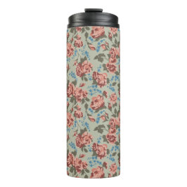 Rosen und Glockenblumen Thermosbecher