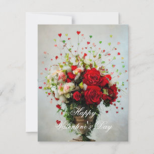 Rosen- und Herz-Sträuße Valentinstag Feiertagskarte