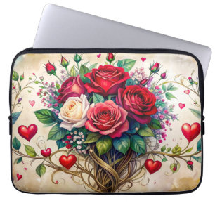 Rosen und Herzen Laptopschutzhülle