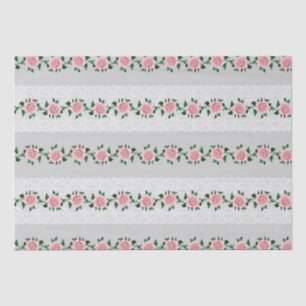 Rosen und Hochzeitsränder in Rosa Seidenpapier