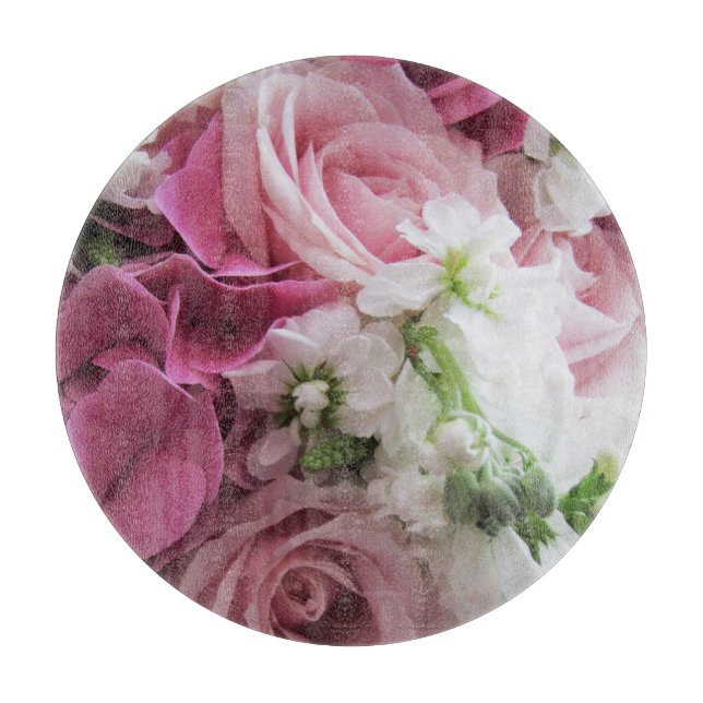 Rosen-und Hydrangeas-Glasschneiden-Brett Schneidebrett (Vorderseite)