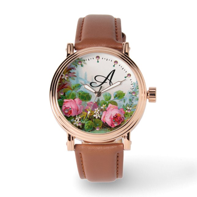 ROSEN UND JASMINEN, BLUMENMONOGRAMM ARMBANDUHR (Vorderseite)