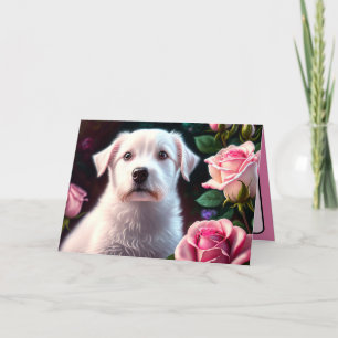 Rosen und kleine Hunde-Kollektion Karte