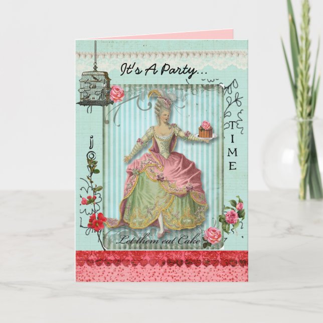 Rosen und Kuchen-Einladungs-Karte Einladung (Vorderseite)