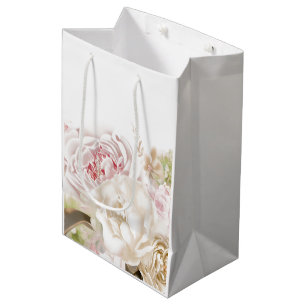 Rosen- und Pfingstrosen-Geschenktasche für besonde Mittlere Geschenktüte
