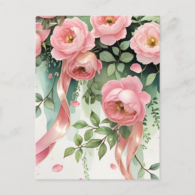 Rosen und Ribbons Postkarte (Vorderseite)