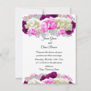 Rosen und rosa Pfingstrosen Florale Hochzeitseinla Einladung