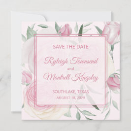 Rosen und Rosa-Töne Save The Date Karte