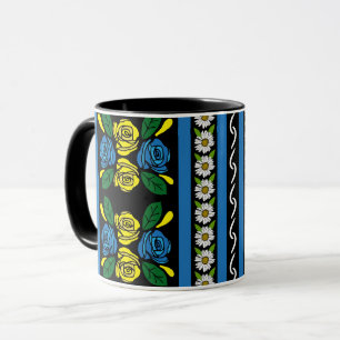 Rosen- und Schlösser-Blumenmuster Tasse