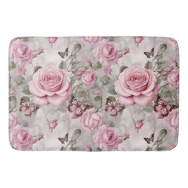 Rosen und Schmetterlinge Wasserfarbe Badematte