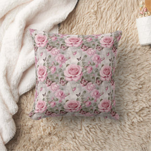 Rosen und Schmetterlinge Wasserfarbe Kissen