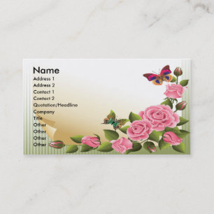 ROSEN-UND SCHMETTERLINGS-GESCHÄFTS-KARTEN VISITENKARTE