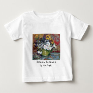 Rosen und Sonnenblumen durch Van Gogh Baby T-shirt