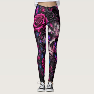 Rosen und Totenschädel- ARH Leggings
