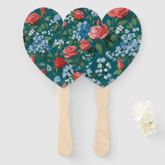 Rosen und Vergissmeinnicht Vintage Blumen Fächer