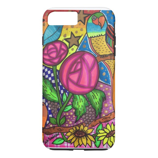 Rosen und Vögel Case-Mate iPhone Hülle (Rückseite)