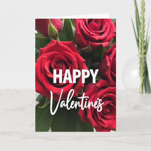 Rosen Valentinstag Glückwunschkarte Karte (Vorderseite)