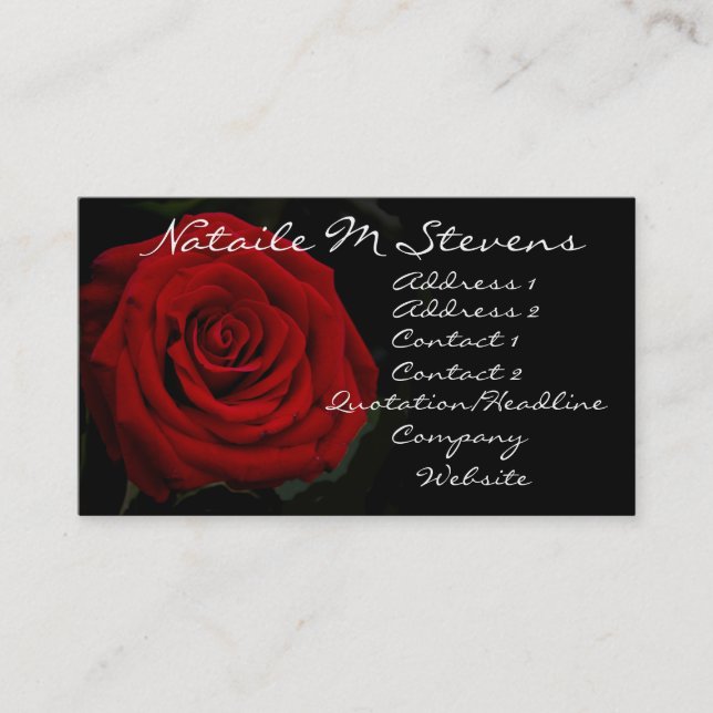 Rosen-Visitenkarte Visitenkarte (Vorderseite)