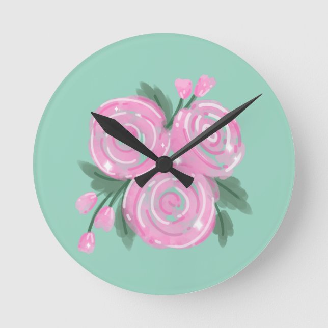 Rosen Wanduhr  (Vorderseite)