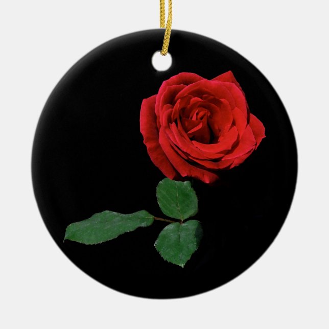 Rosen-Weihnachtsverzierung Keramikornament (Vorne)