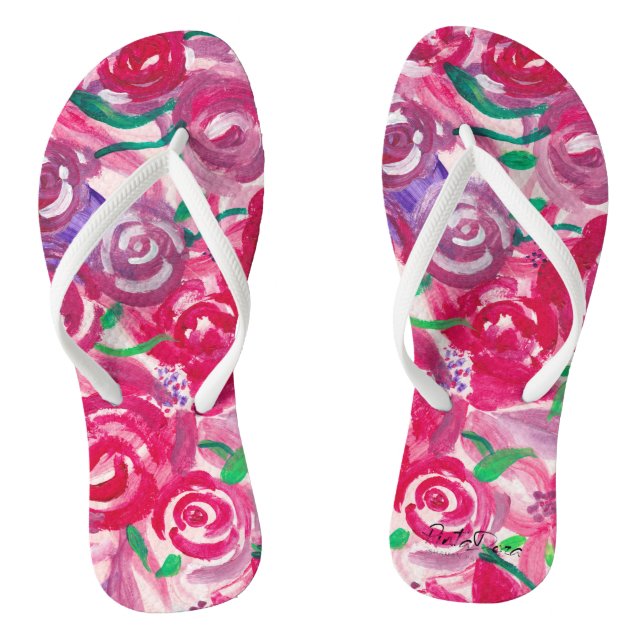 Rosen-Zehen Flip Flops (Fußbett)