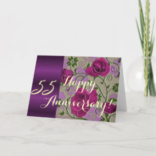 Rosen zum 55. Hochzeitstag Karte