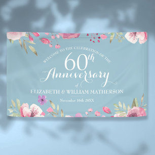 Rosen zum 60. Hochzeitstag Floral Welcome Banner
