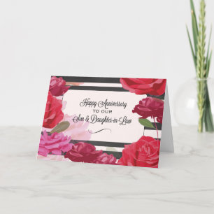 Rosen zum Hochzeitstag von Sohn und Schwiegertocht Karte