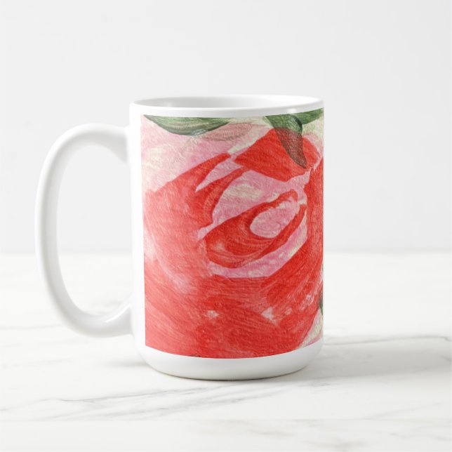 Rosenbedruckter Kaffeebecher Kaffeetasse (Links)