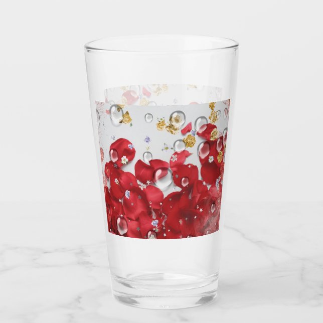 Rosenblatt-Glas-Tasse Glas (Vorderseite)