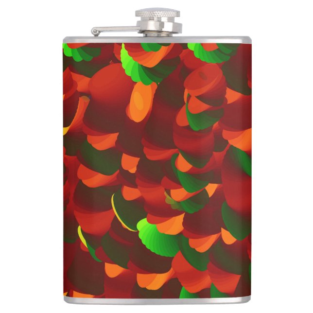  Rosenblätter abstrakt Flachmann (Vorderseite)