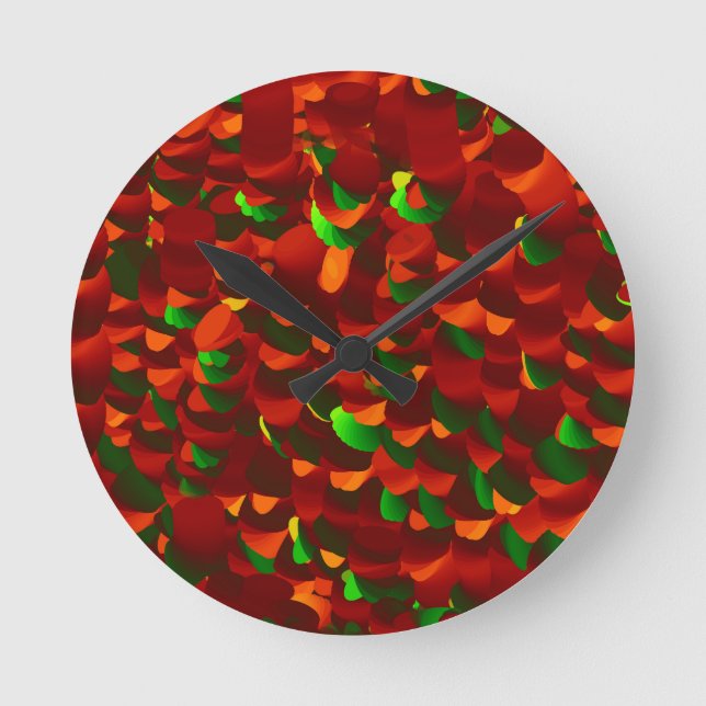  Rosenblätter abstrakt Runde Wanduhr (Vorderseite)