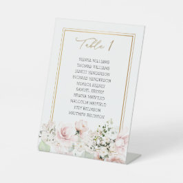 Rosenblätter für Hochzeitssitze der Tischnummer Sockelschild