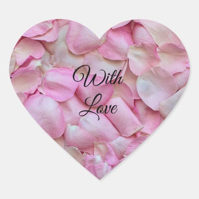 Rosenblättrige Rosenblätter Herz-Aufkleber (Vorderseite)