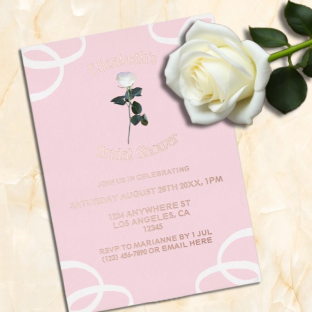 Rosenblättriges Brautparty Folieneinladung (Von Creator hochgeladen)