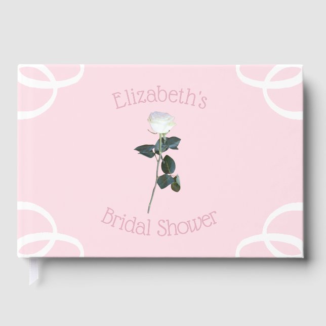 Rosenblättriges Brautparty Gästebuch (Vorderseite)