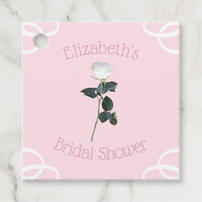 Rosenblättriges Brautparty Geschenkanhänger (Vorderseite)