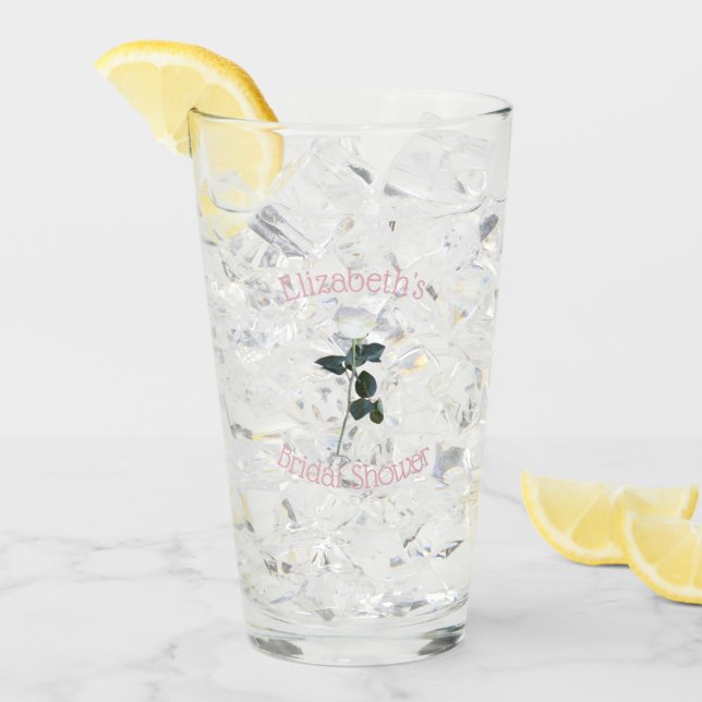 Rosenblättriges Brautparty Glas (Vorderseite Ice)