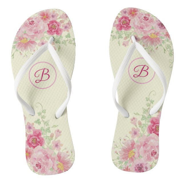 Rosenblume (Bridesmädchen) Flip Flops (Fußbett)