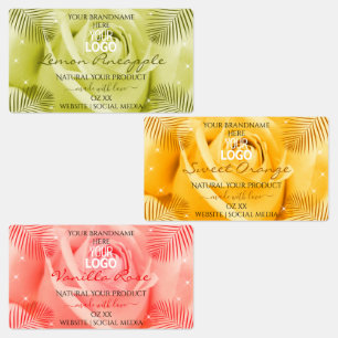 Rosenblume Gelb Orange Rosa Produktetiketten Logo Etiketten