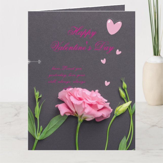 Rosenblume - Romantische Valentinerkarte Dankeskarte (Vorderseite)