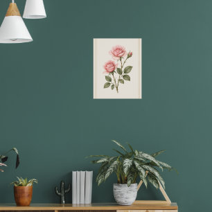Rosenblumen Kunst, Juni Geburtsblumen Wandkunst Dr Poster