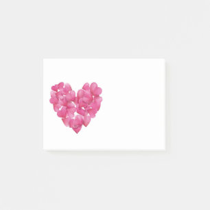 Rosenblumenblattherzen Stickies Anmerkungsblock Post-it Klebezettel